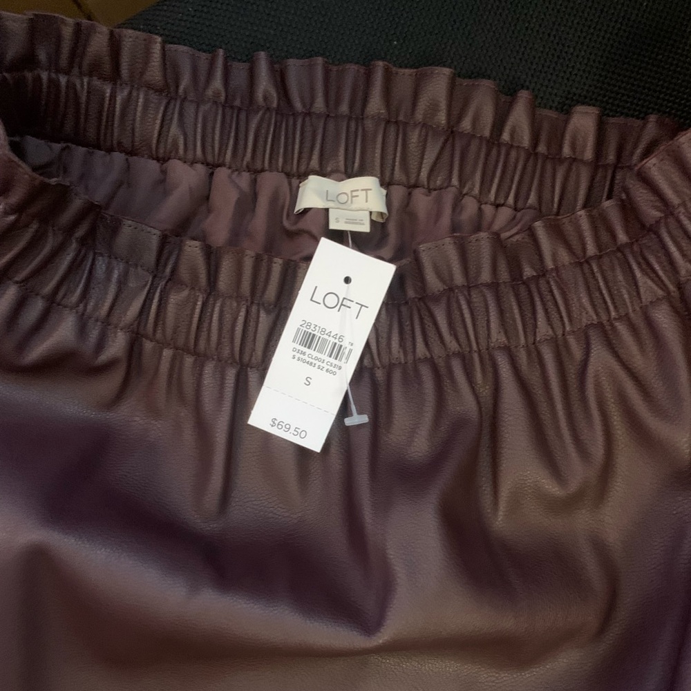 LOFT Faux leather skirt Size S